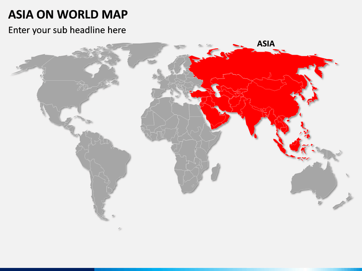 Asia on World Map PPT Slide 1