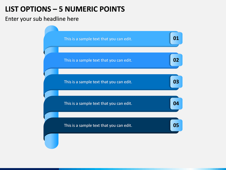 List Options - 5 Numeric Points PPT Slide 1