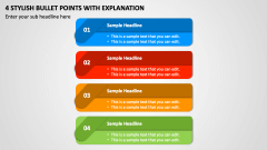 4 Stylish Bullet Points with Explanation PPT Slide 1