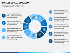 9 Pieces Circle Diagram PPT Slide 1