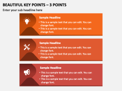 Beautiful Key Points - 3 Points PPT Slide 2