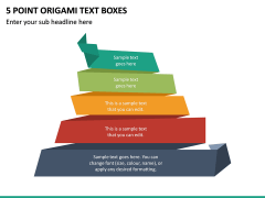 5 Point Origami Text Boxes PPT Slide 2