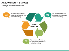 Arrow Flow – 3 Stages PPT Slide 2