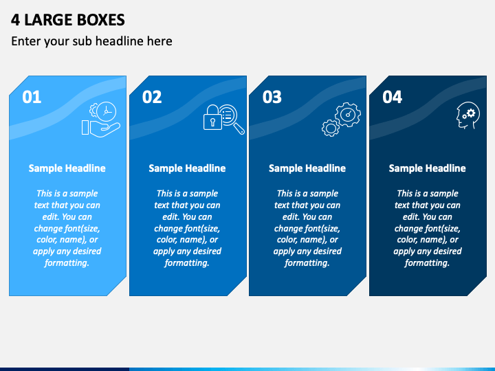 4 large boxes powerpoint presentation slides ppt template
