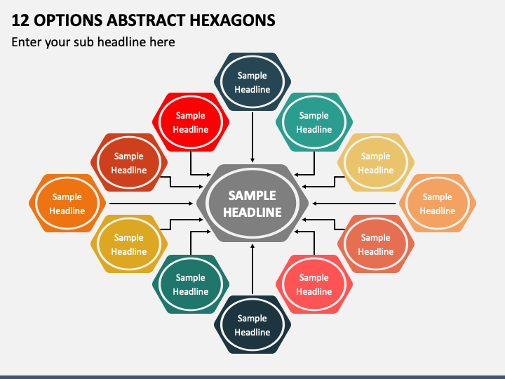 12 Options Abstract Hexagons PPT Slide 1