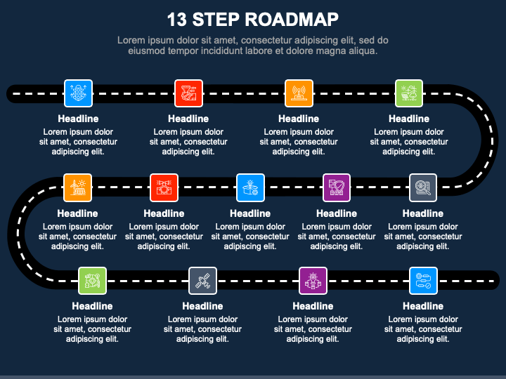 13 Step Roadmap PPT Slide 1
