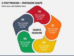5 Step Process - Pentagon Shape PPT Slide 1