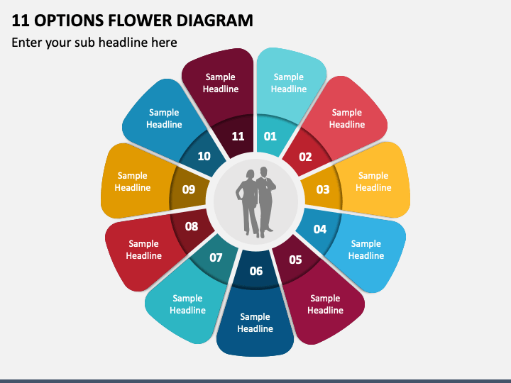 11 Options Flower Diagram PPT Slide 1