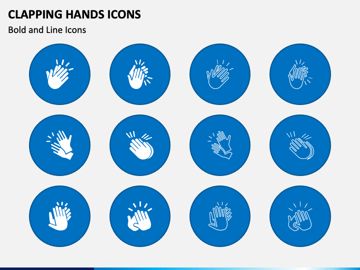 Clapping Hands Icons PowerPoint Template PPT Slides